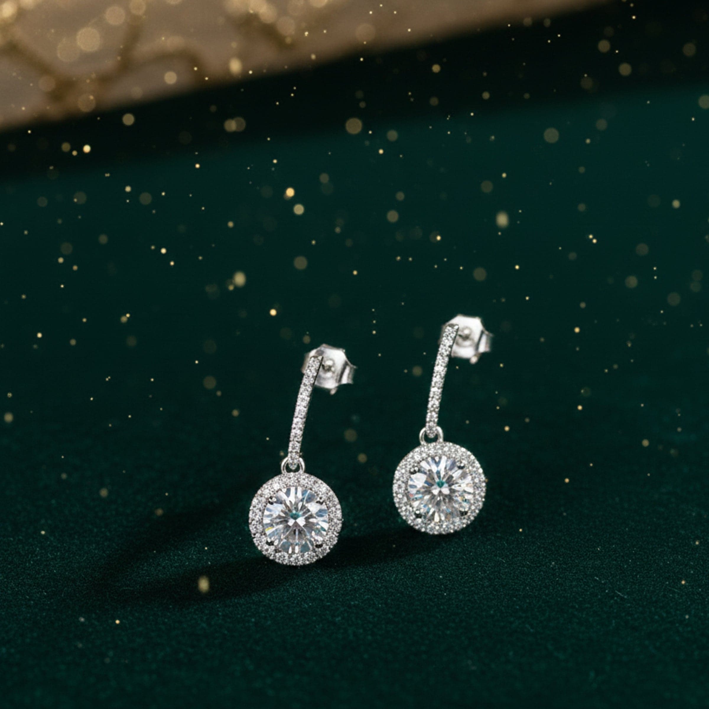 Round Diamond Stone Earrings